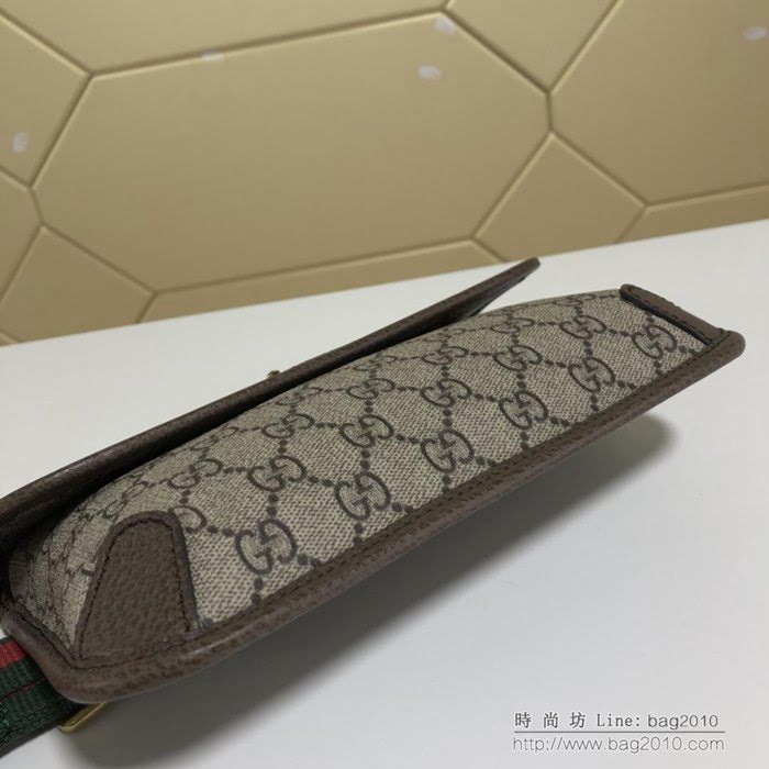 GUCCI古馳 新款 493930 Gucci腰包 古馳單肩包 Gucci斜挎包 古馳虎頭標胸包 pvc/啡棕  ydgq3426